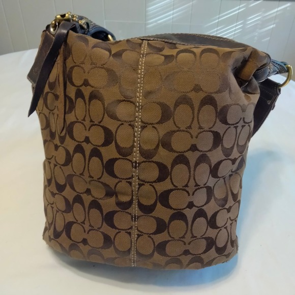 Coach Large Signature Logo Bucket Purse Shoulder Bag & Wallet Retro - Picture 16 of 16